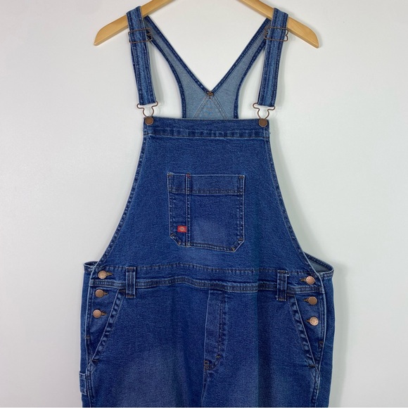 Dickies Overalls Womens 2XL Blue Relaxed Straight Workwear Bibs Adjustable - Picture 4 of 16